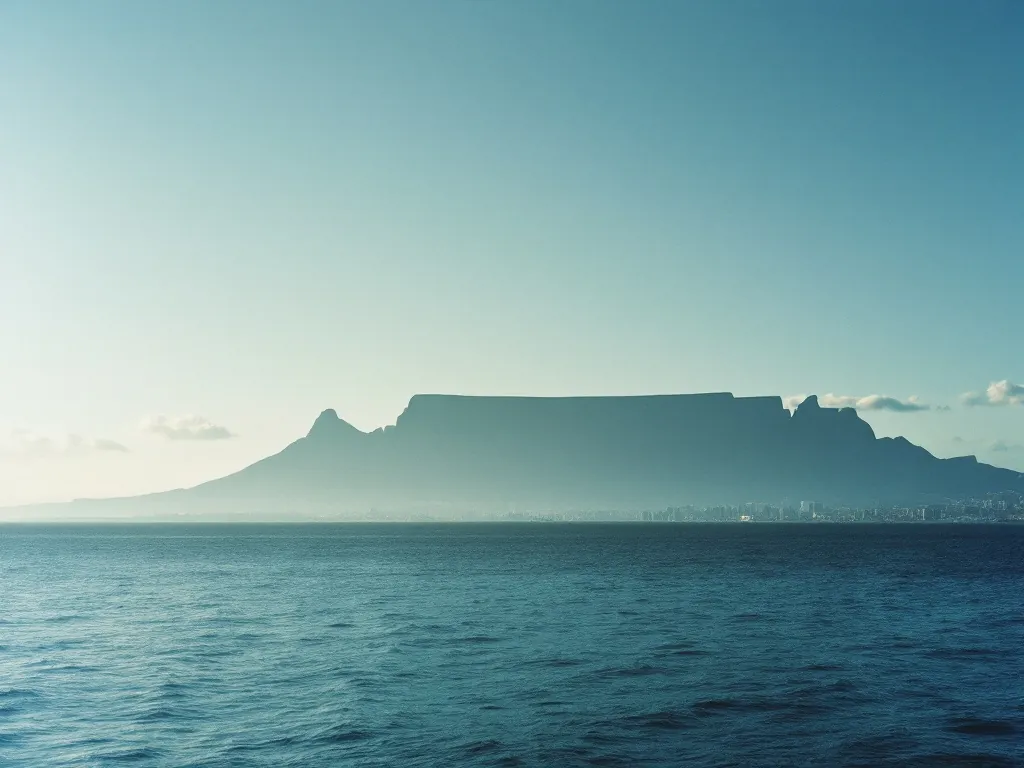 Tafelberg in Kapstadt, vom Meer aus gesehen